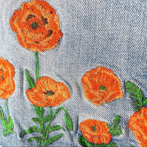 MOTHER High-Waist Frayed Embroidered Skirt - Picture 4 of 8